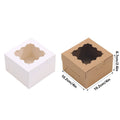 Cake Packaging Boxes with Window, 10.2 x 10.2 x 6.7 cm, Pack of 50 - Khaki - view 4