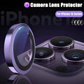 Camera Lens Protector Metal Ring Tempered Glass for iPhone 15 Pro and 15 Pro Max - Silver, Pack of 3 - view 2