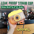 Camera Shaped Straw Cup with Strap, Leak-Proof 400 ml - Yellow
