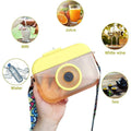 Camera Shaped Straw Cup with Strap, Leak-Proof 400 ml - Yellow - view 4