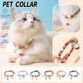 Camphor Wood Bead Pet Collar with Bell - Pink, Lucky Cat - view 2