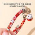 Camphor Wood Bead Pet Collar with Bell - Pink, Lucky Cat - view 5