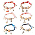 Camphor Wood Bead Pet Collar with Bell - Red, Longevity Lock - view 3