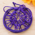 Camping Clothesline with 12 Clips Portable Travel Washing Line - Purple - view 5
