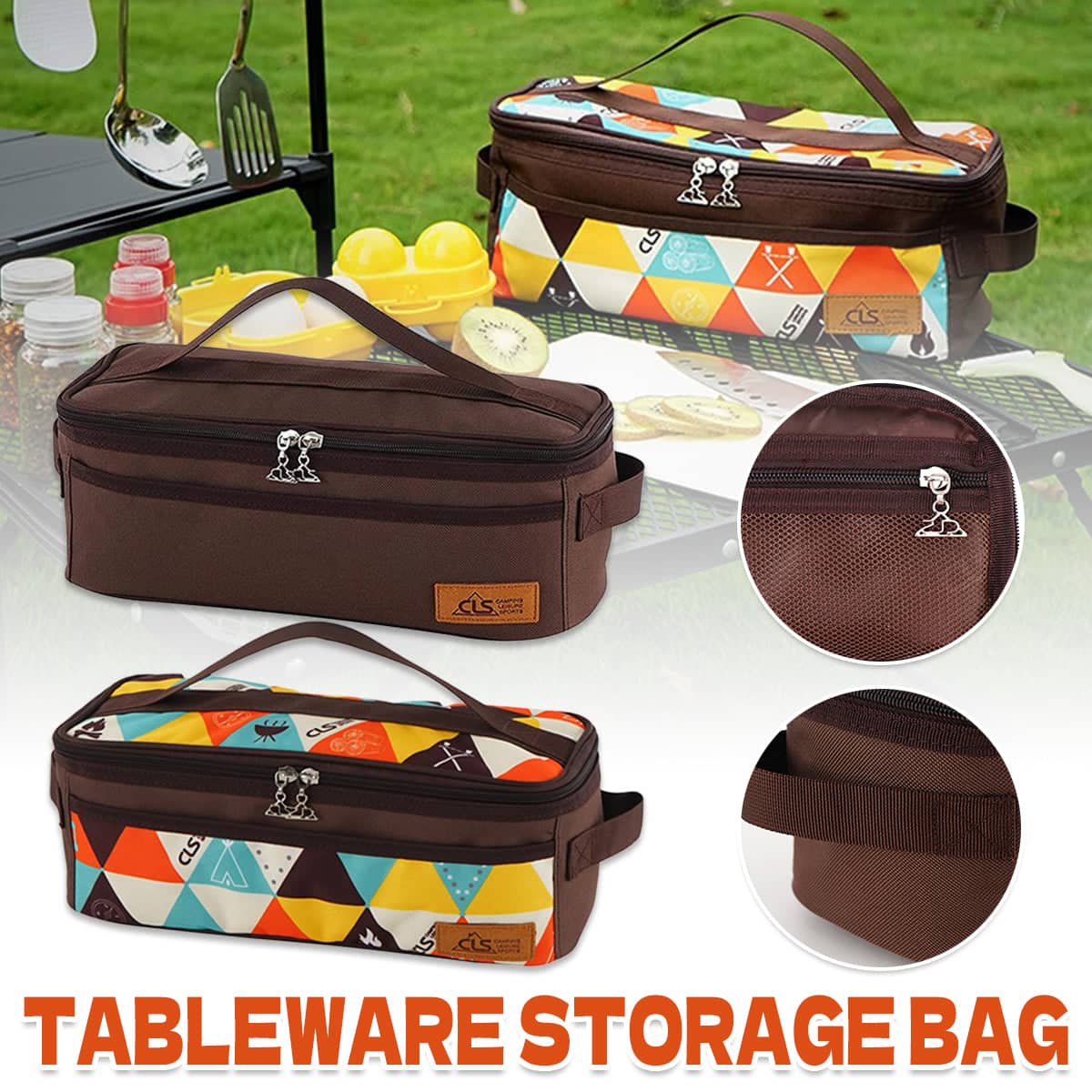 Camping Cookware Storage Bag, Portable Travel Wash Bag - Multicolour - view 2