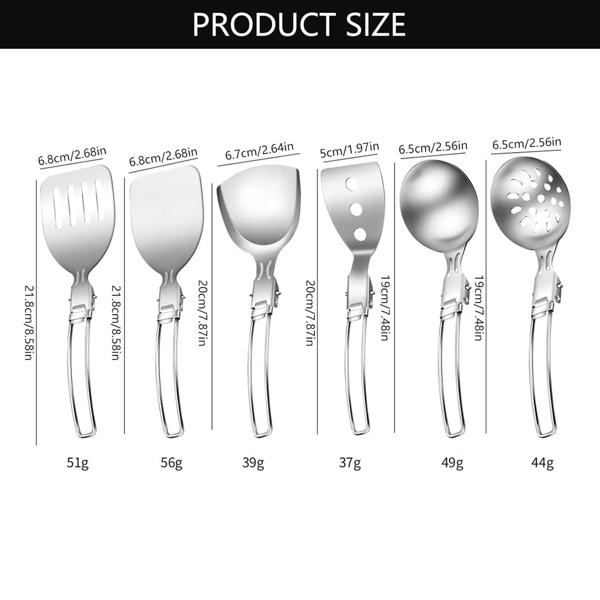 Camping Kitchenware Set of 6 Portable Folding Cooking Spoon Colander Spatula - view 3