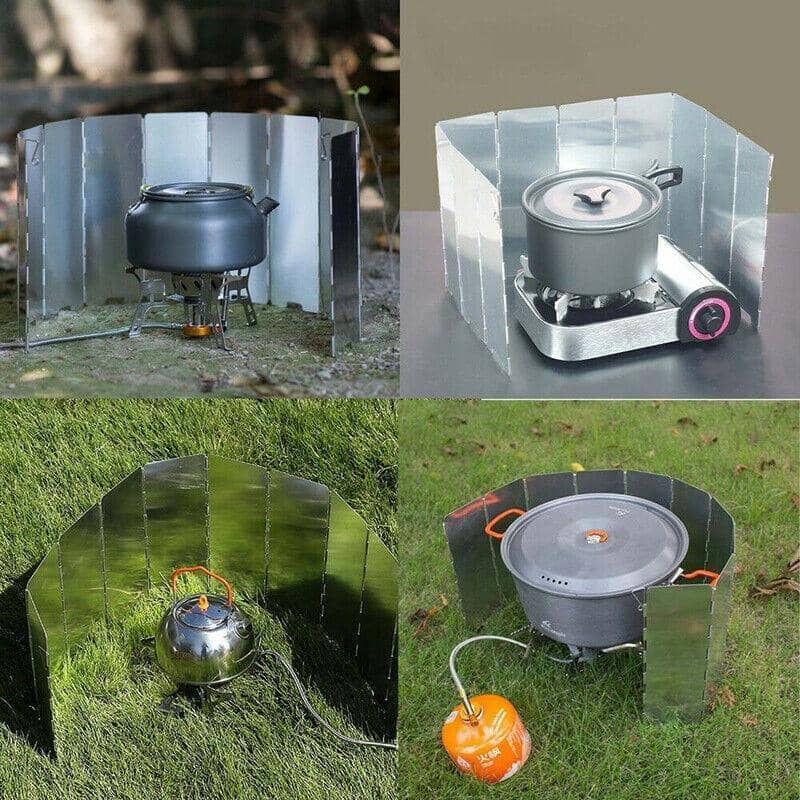 Camping Stove Windshield, Folding Aluminium, 10 Panels, 24 x 84 cm - view 4