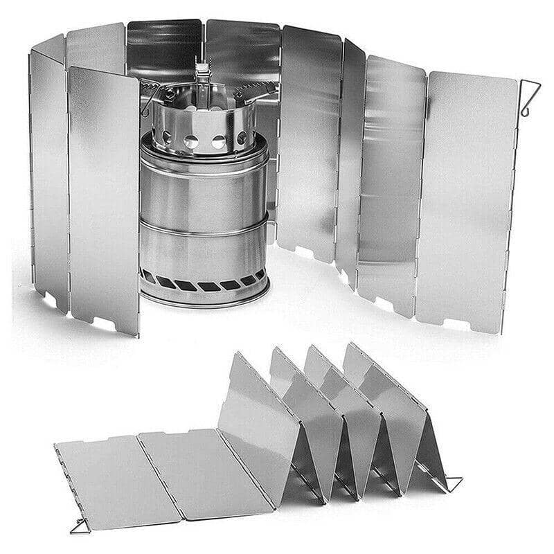 Camping Stove Windshield, Folding Aluminium, 10 Panels, 24 x 84 cm - view 5