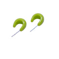 Candy Colour C Shape Stud Earrings, Minimalist Resin Jewellery - Lime Green