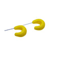 Candy Colour C Shape Stud Earrings, Minimalist Resin Jewellery - Yellow
