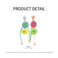 Candy Coloured Button Earrings with Long Tassels, Multicolour - view 3