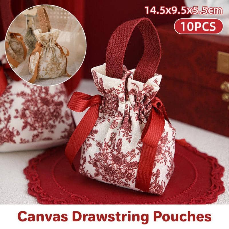 Canvas Candy Bags for Weddings - Cream, Pack of 10 - view 2