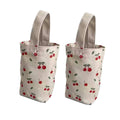 Canvas Cup Bags with Wrist Handle, Set of 2 - Red Cherry Print