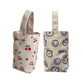 Canvas Cup Bags with Wrist Handle, Set of 2 - Red Cherry Print - view 3