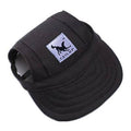 Canvas Dog Sun Hat with Ear Holes, Medium (31 cm Head) - Black