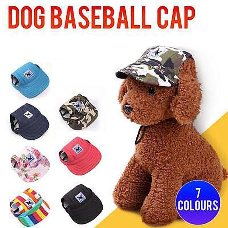 Canvas Dog Sun Hat with Ear Holes, Medium (31 cm Head) - Multicolour Stripe - view 2