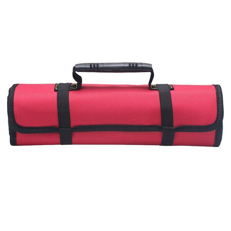 Canvas Tool Roll, 22 Pocket Spanner and Wrench Bag - Red