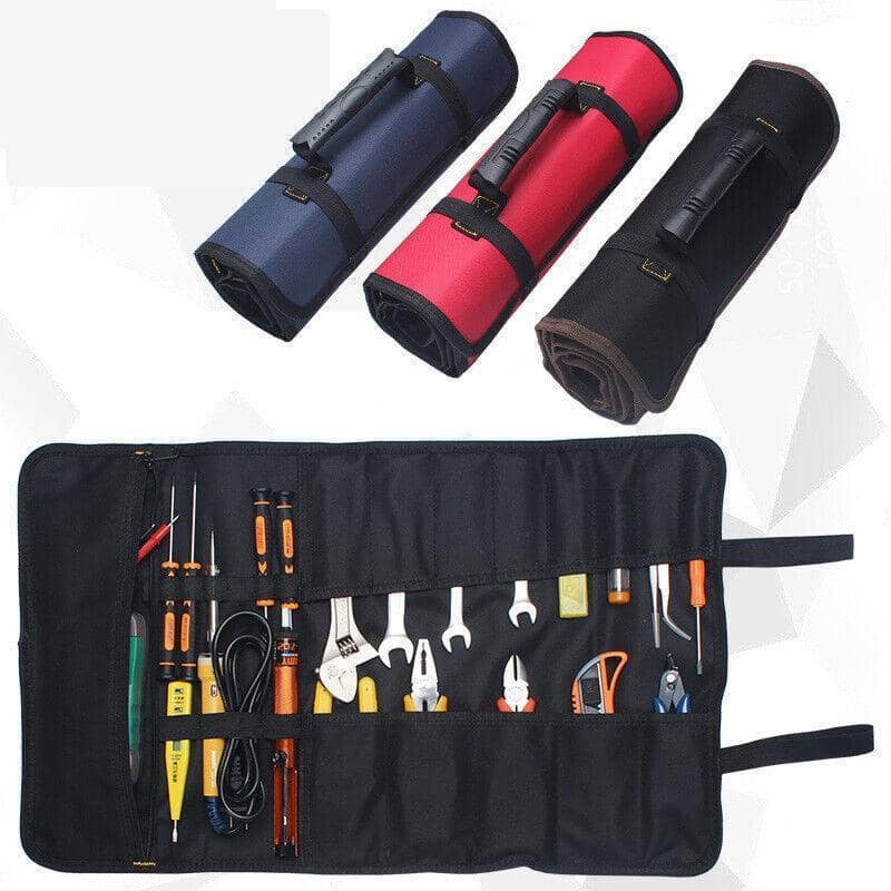 Canvas Tool Roll, 22 Pocket Spanner and Wrench Bag - Red - view 5