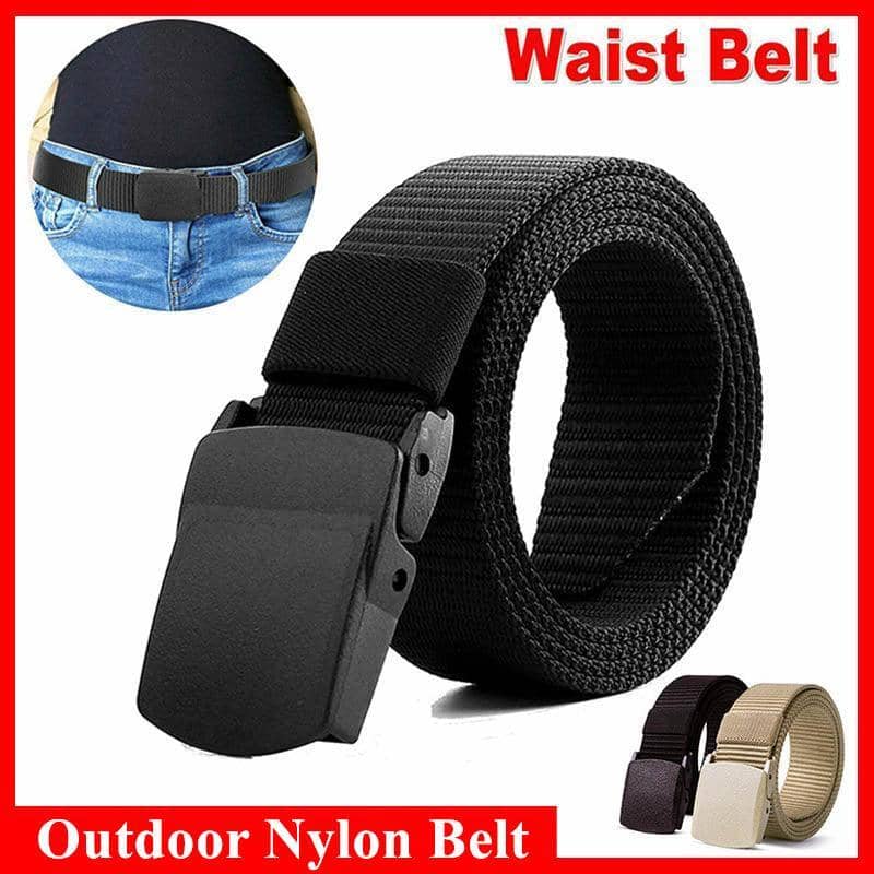 Canvas Web Belt Tactical Nylon Outdoor Waistband - Black - view 2