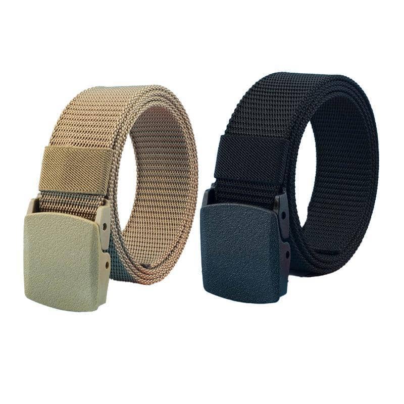 Canvas Web Belt Tactical Nylon Outdoor Waistband - Black - view 3