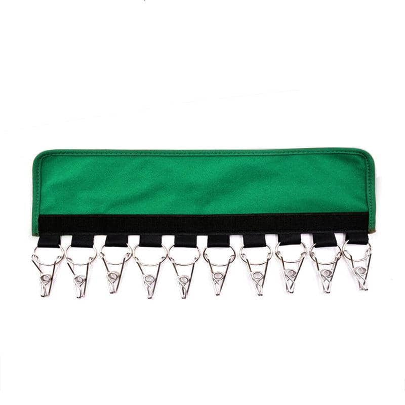 Cap Organiser Hanger 10 Clip Hat Rack for Door and Wardrobe - Green