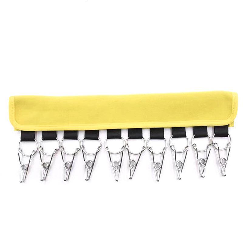 Cap Organiser Hanger 10 Clip Hat Rack for Door and Wardrobe - Yellow
