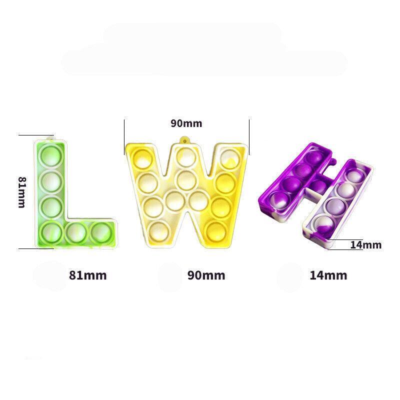 Capital Letter L Fidget Toy Key Chain Large Size for Backpacks - Model L - view 7