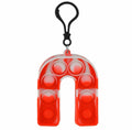 Capital Letter Pop It Keychain Fidget Toy for Backpack - Letter U, Red and White