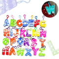 Capital Letter Pop It Keychain Fidget Toy for Backpack - Letter V, Purple, Pink and White - view 2