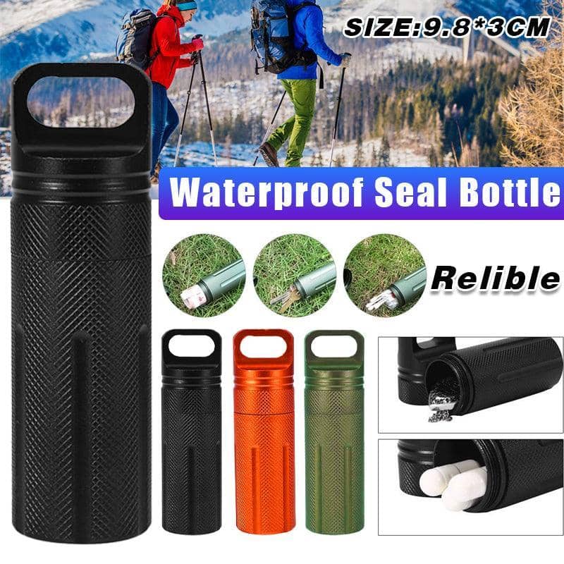 Capsule Storage Bottle in Aluminium Alloy, Single - Orange - view 2