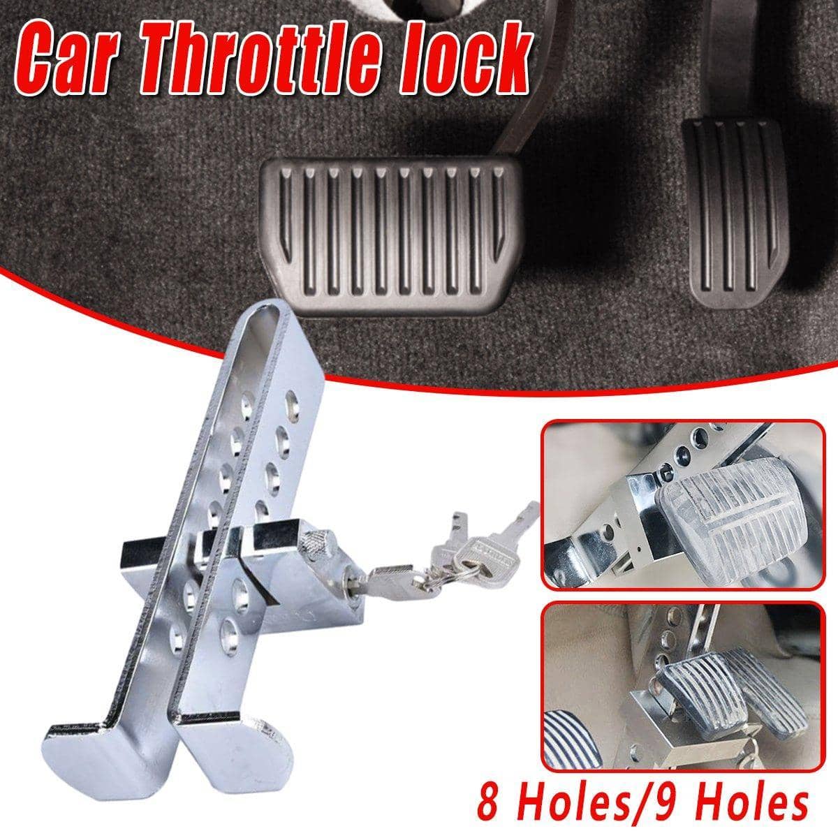 Car Anti-Theft Pedal Lock for Clutch, Brake and Throttle - 9 Holes - view 5