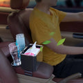 Car Armrest Storage Box with Tissue Holder and Dual Cup Rack - Beige - view 5