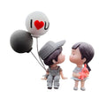 Car Dashboard Couple Ornament Set - Grey with Balloon
