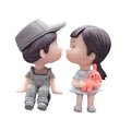 Car Dashboard Couple Ornament Set - Grey Boy and Girl