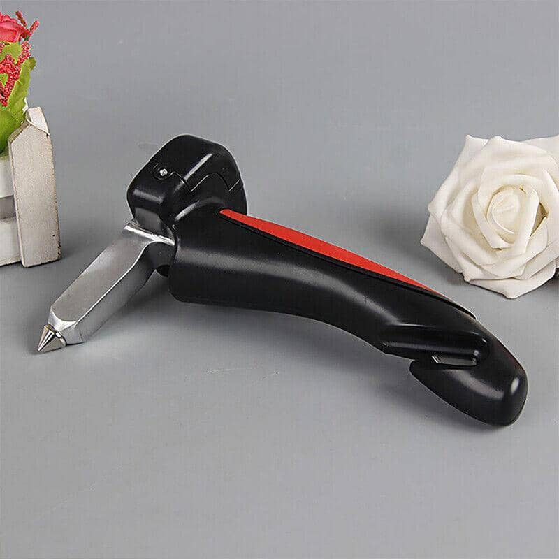 Car Door Handle Standing Aid with Window Breaker and Seat Belt Cutter - Black and Red - view 4