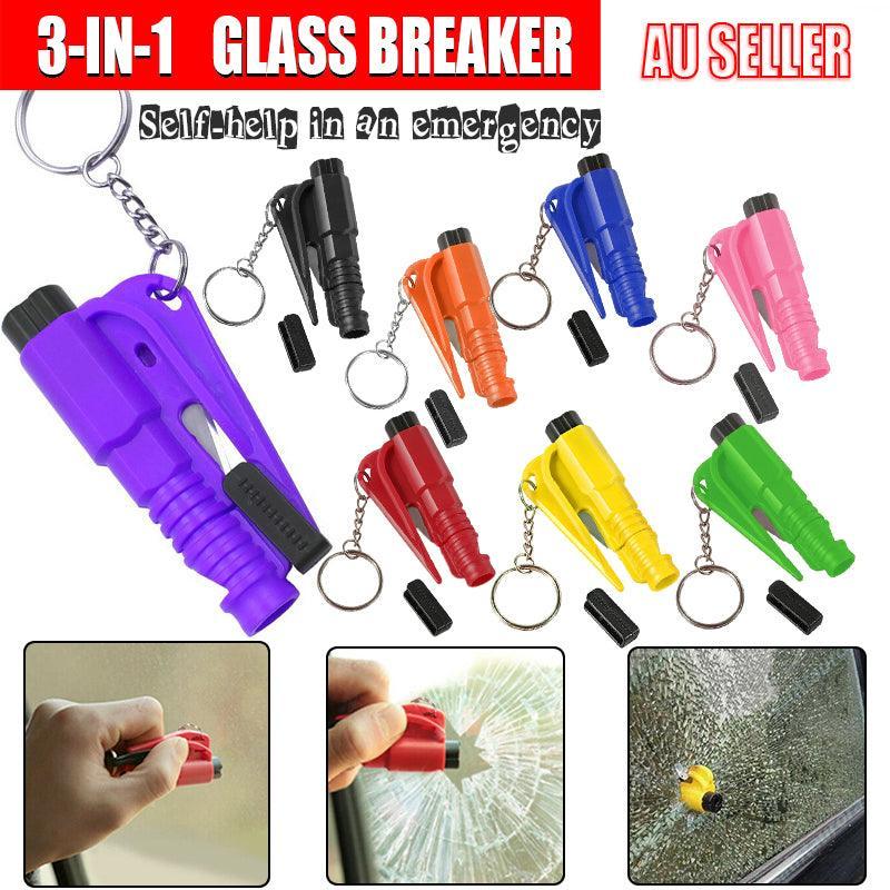 Car Emergency Escape Tool with Cutter and Whistle - Red - view 2