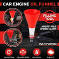 Car Engine Oil Filling Funnel with Hands Free Clamp and Clear Tube