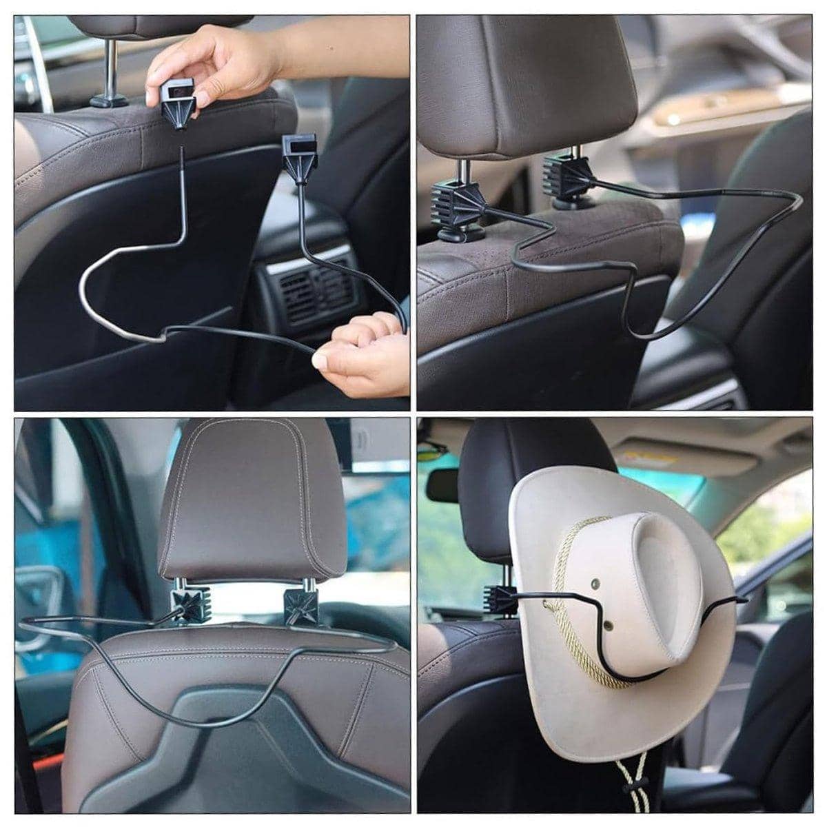 Car Hat Rack Headrest Coat Holder, Universal Vehicle Hanger for Hats and Jackets - view 4