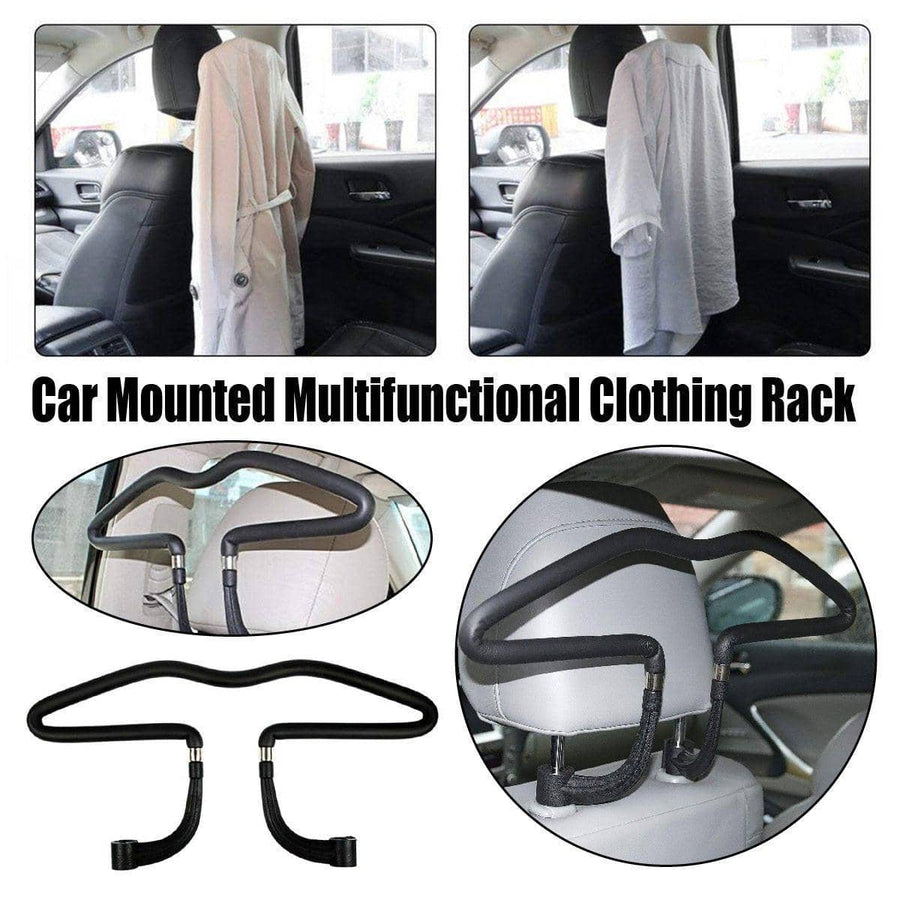 Car Headrest Clothes Hanger PU Leather Suit Holder for Back Seat Storage
