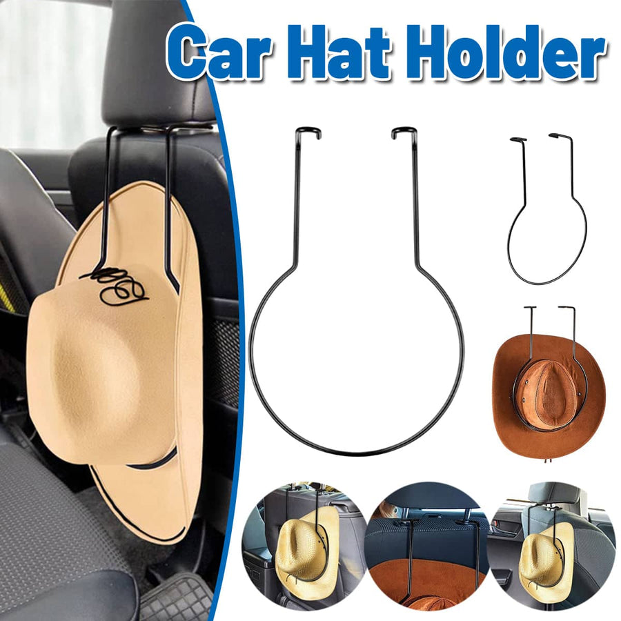 Car Headrest Hat Rack, 4mm Metal Wire Hanger for Hats, Caps and Coats