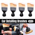 Car Interior Detailing Brush Set - 4 Brushes, Black Handle