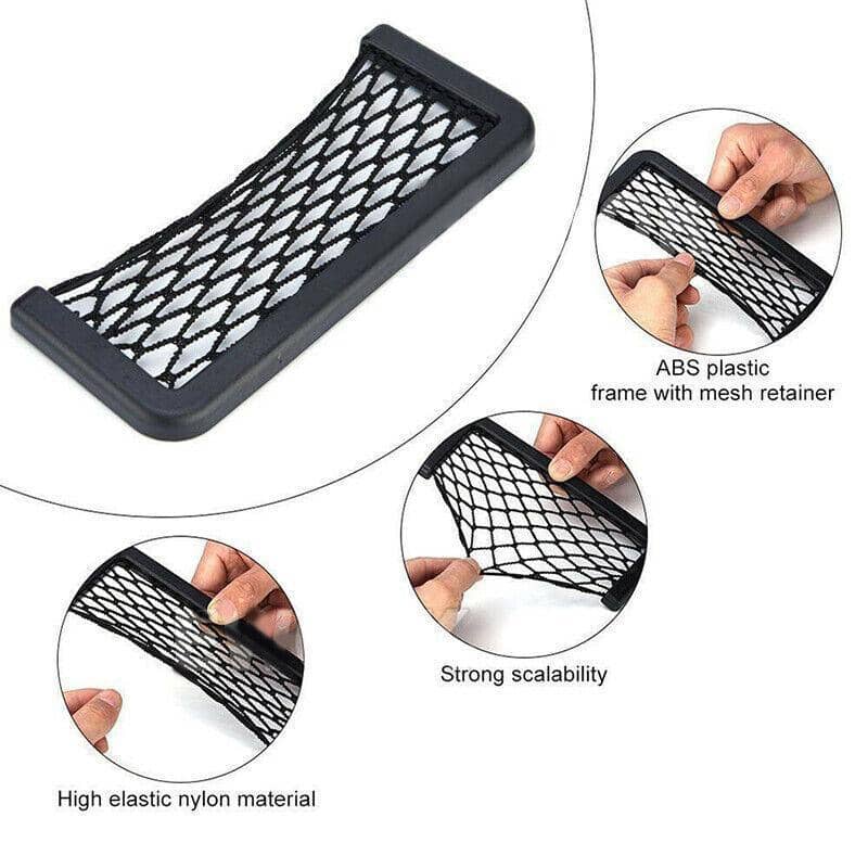 Car Mesh Storage Holder with Adhesive Backing, Pack of 2 - view 3