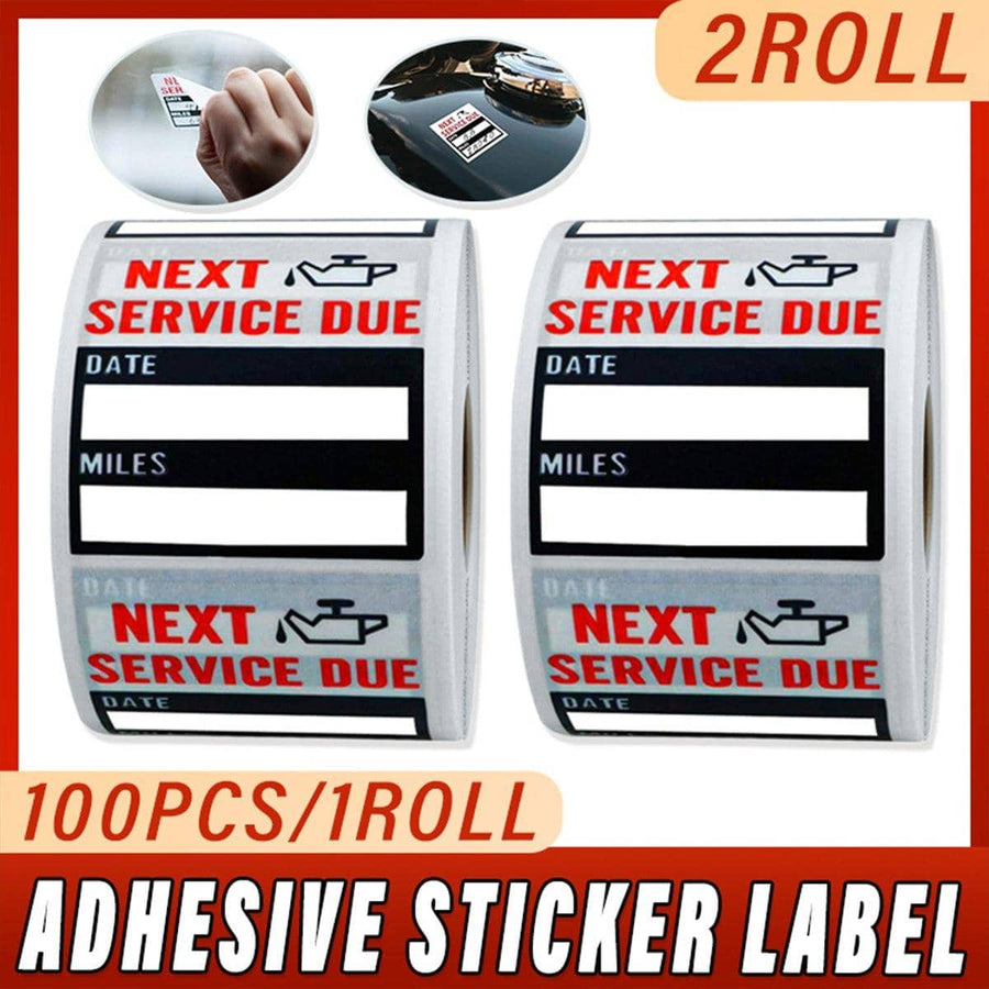Car Oil Change Reminder Stickers for Service Tracking, 2 Rolls (200 Stickers)