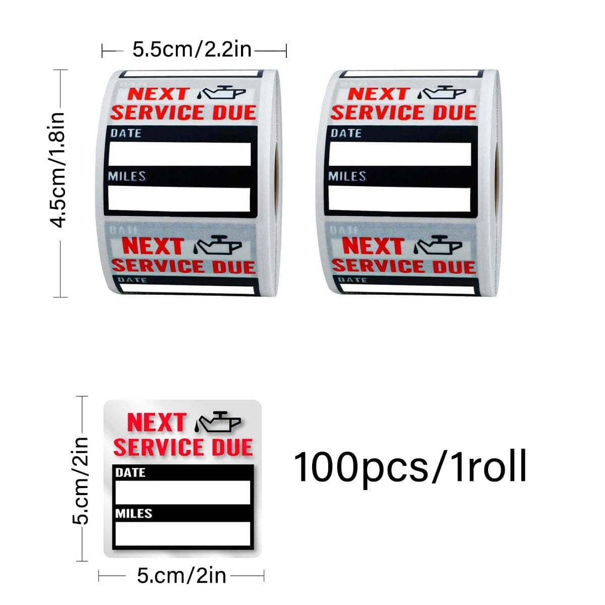 Car Oil Change Reminder Stickers for Service Tracking, 2 Rolls (200 Stickers) - view 3