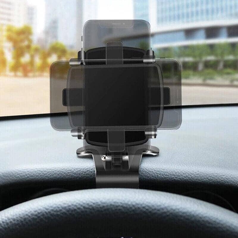 Car Phone Holder with Dashboard Clip and 360 Degree Rotation