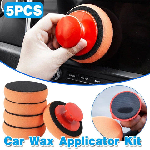 Car Polishing Sponge with Handle Manual Buffing Pads for Auto Detailing, Pack of 5
