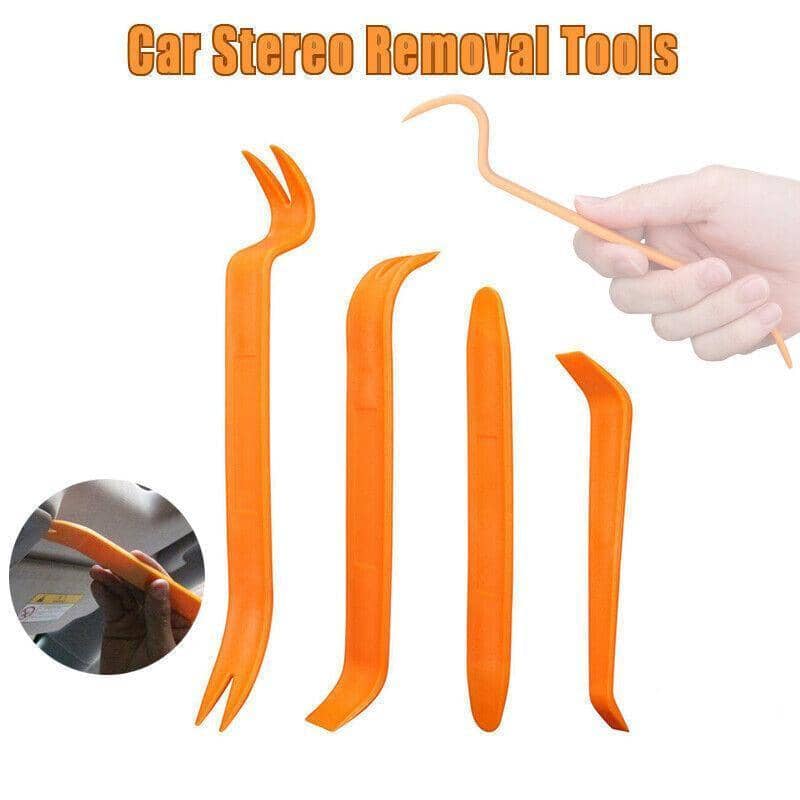 Car Radio Door Clip Panel Trim Removal Tool Set of 4, Plastic Pry Tools