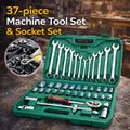 Car Repair Wrench Socket Set of 37, 1/2 Inch (12.7 mm / 1.27 cm) Drive, Chrome Vanadium