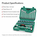 Car Repair Wrench Socket Set of 37, 1/2 Inch (12.7 mm / 1.27 cm) Drive, Chrome Vanadium - view 5