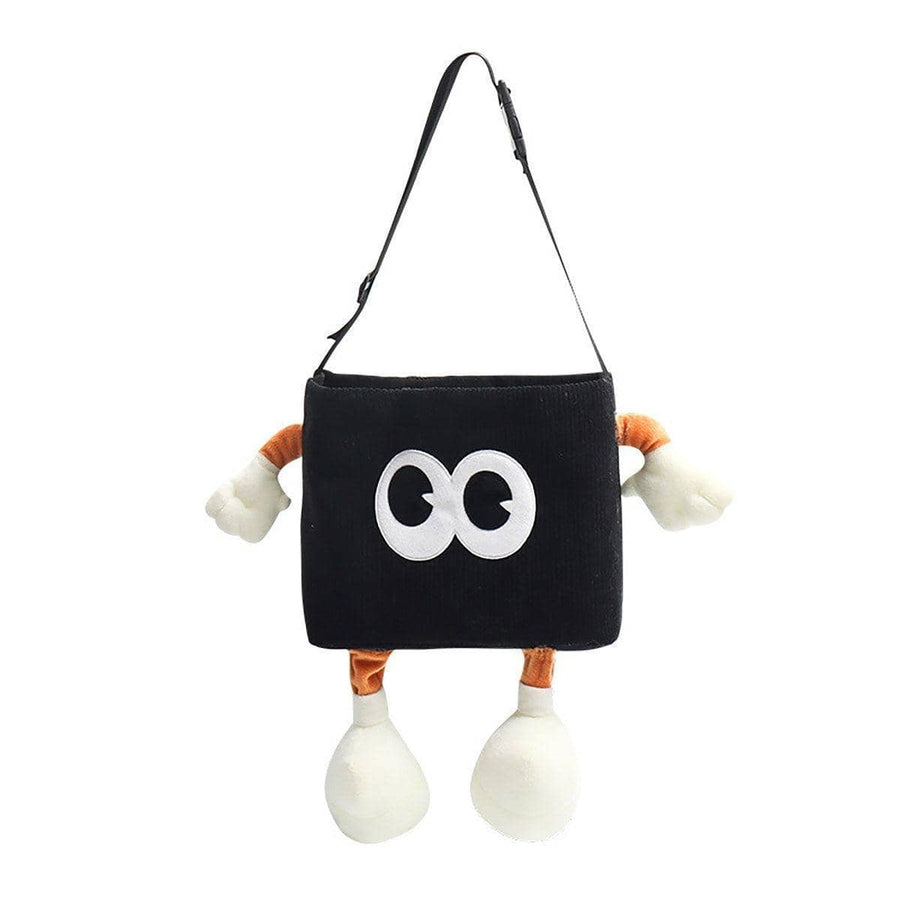 Car Rubbish Bin and Tissue Box Combo with Cartoon Design - Black